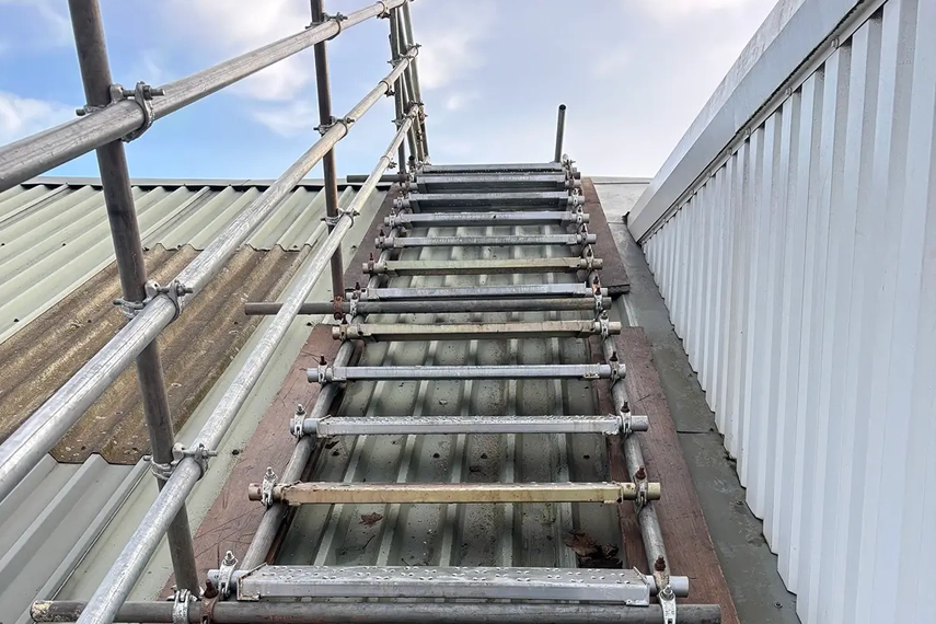 Roof access scaffolding in Washington