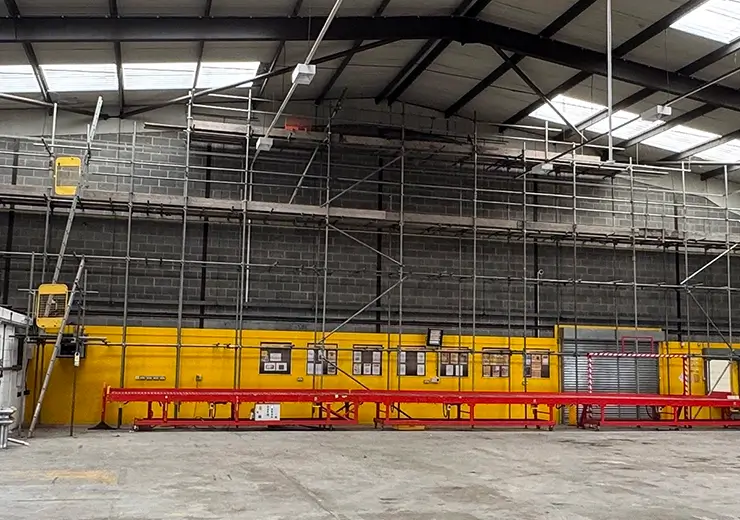 Completed scaffolding installation